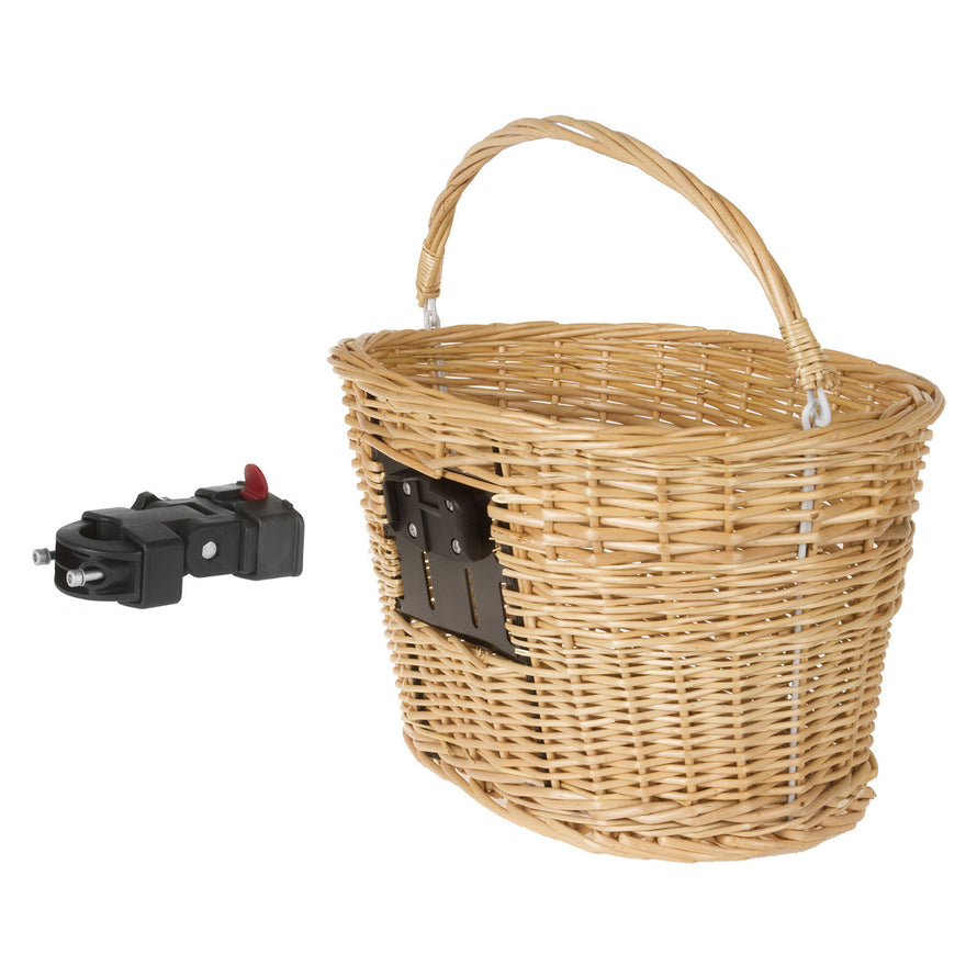 Panier vélo avant osier sur guidon M-Wave