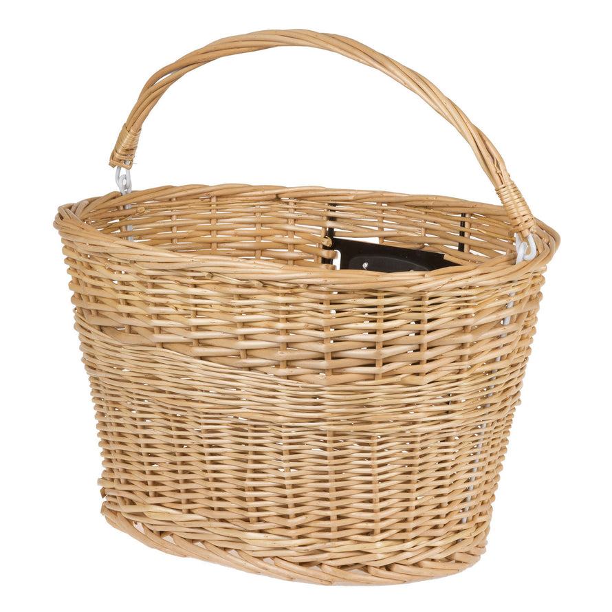 Panier vélo avant osier sur guidon M-Wave
