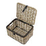 Panier avant en rotin Basil Dijon avec couvercle et fermeture noire, idéal pour vélo urbain et balades