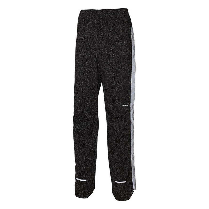 Pantalon vélo femme étanche haute visibilité Skane Basil, noir avec bandes réfléchissantes pour sécurité