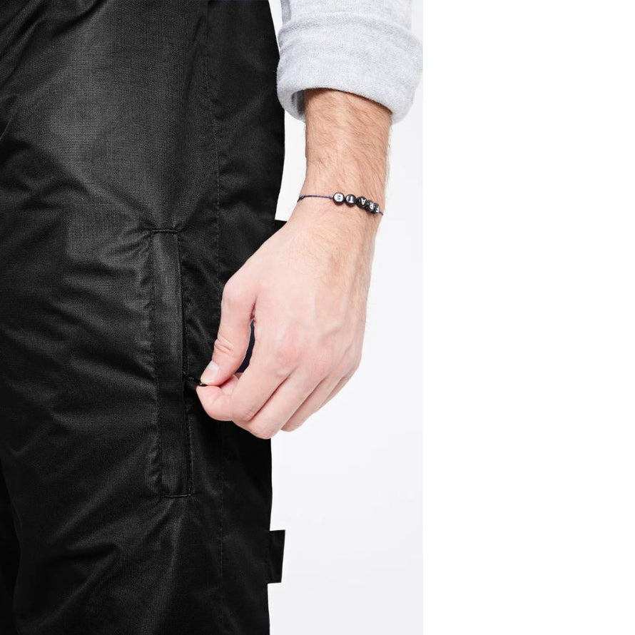 zoom poche zippée du pantalon de pluie vélo urban circus optimiste noir