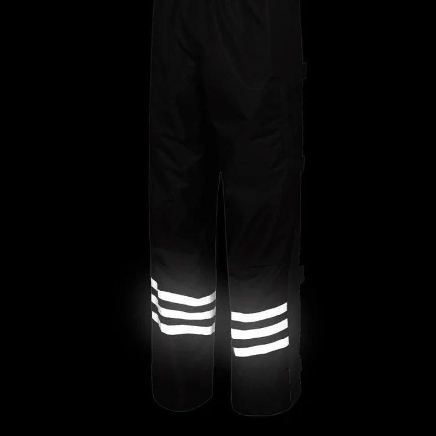 pantalon de pluie vélo urban circus noir avec bandes réfléchissantes vue arrière
