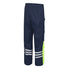 pantalon de pluie vélo urban circus bleu haute visibilité avec inserts fluorescents