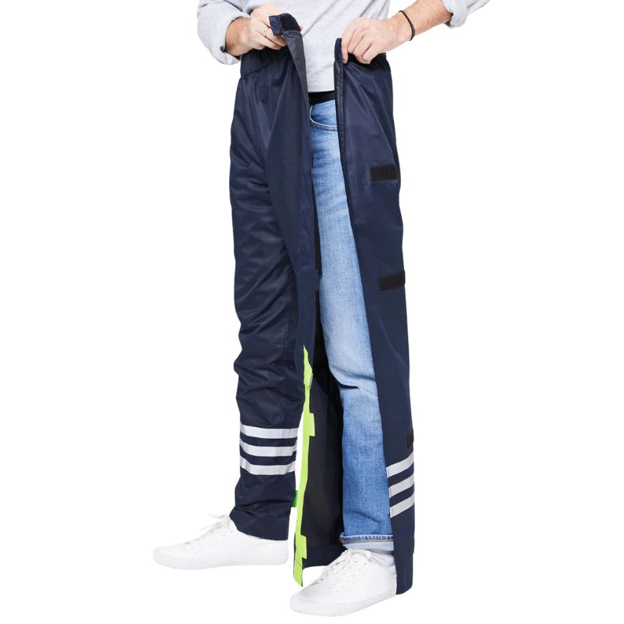 pantalon de pluie vélo avec zip latéral intégral urban circus bleu