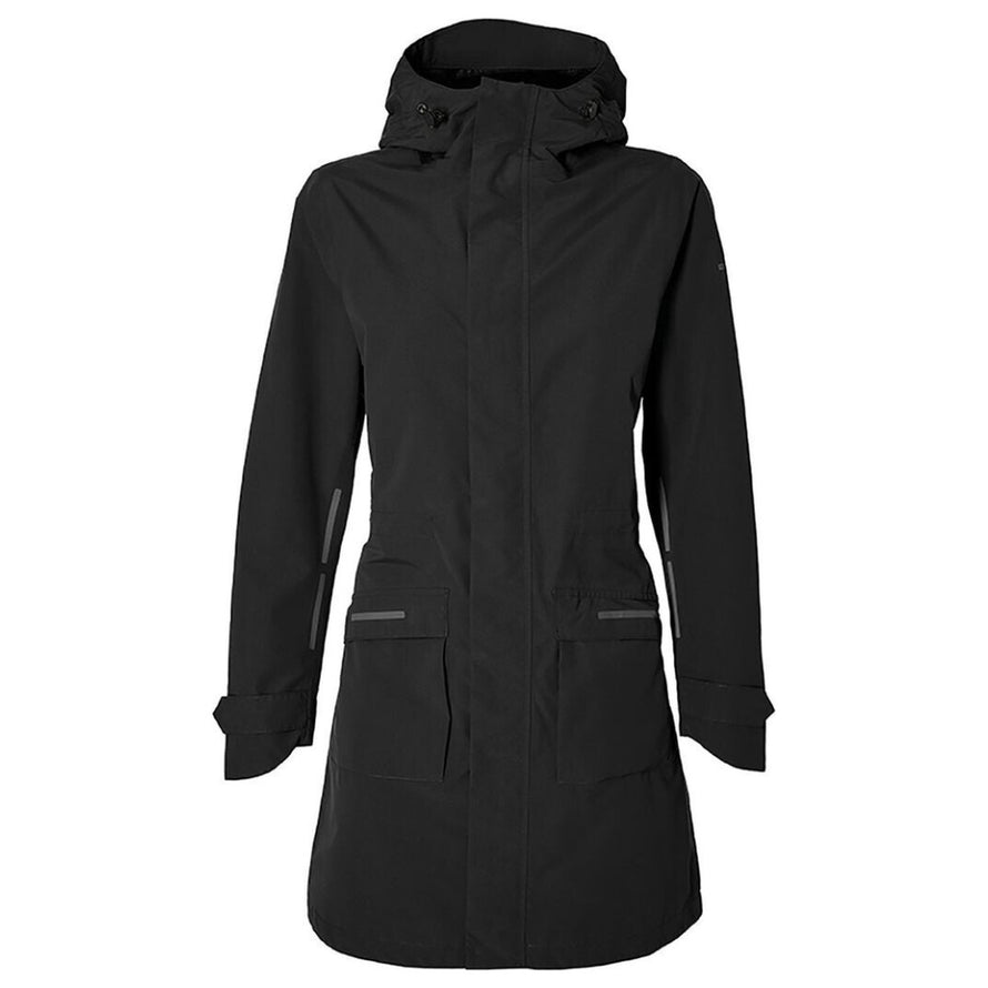 Parka noire femme Mosse Basil chaude et imperméable, idéale pour cyclistes urbaines en conditions humides