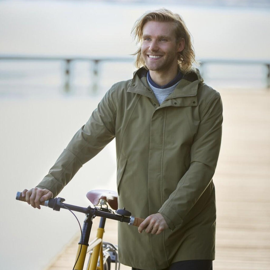 Parka de pluie vélo étanche vert olive pour hommes Mosse Basil - #2