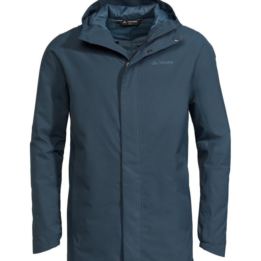Parka Vaude Cyclist II homme, imperméable et chaude, conçue pour les trajets à vélo en milieu urbain froid