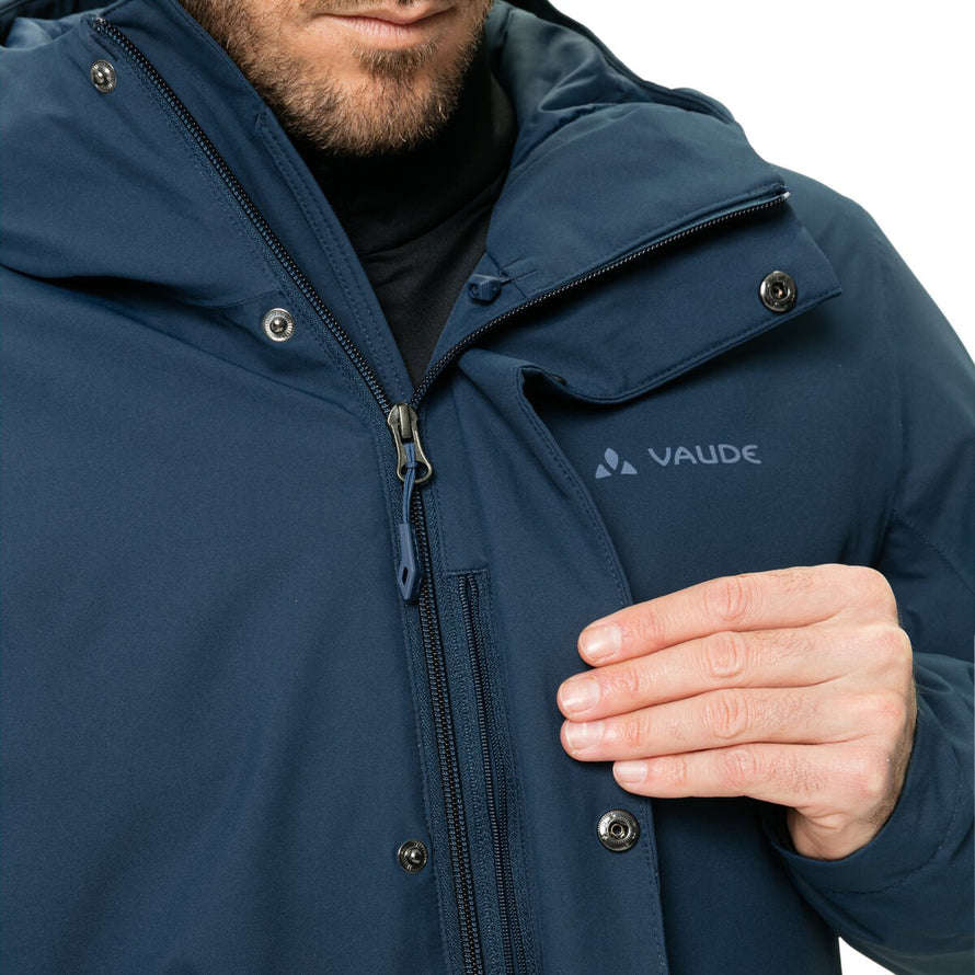 Parka homme Vaude Cyclist II chaude et imperméable, conçue pour cyclistes urbains recherchant confort et protection