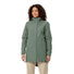 Parka vélo femme Cyclist II Vaude en vert, coupe longue imperméable et isolante pour cyclistes urbaines