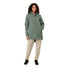 Parka vélo femme Cyclist II Vaude verte, imperméable et confortable pour sorties à vélo urbain