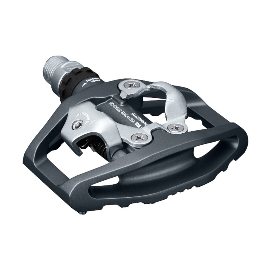 Pédales Shimano PD-EH500 SPD à plateforme unique, robustes et polyvalentes pour vélo et VTT