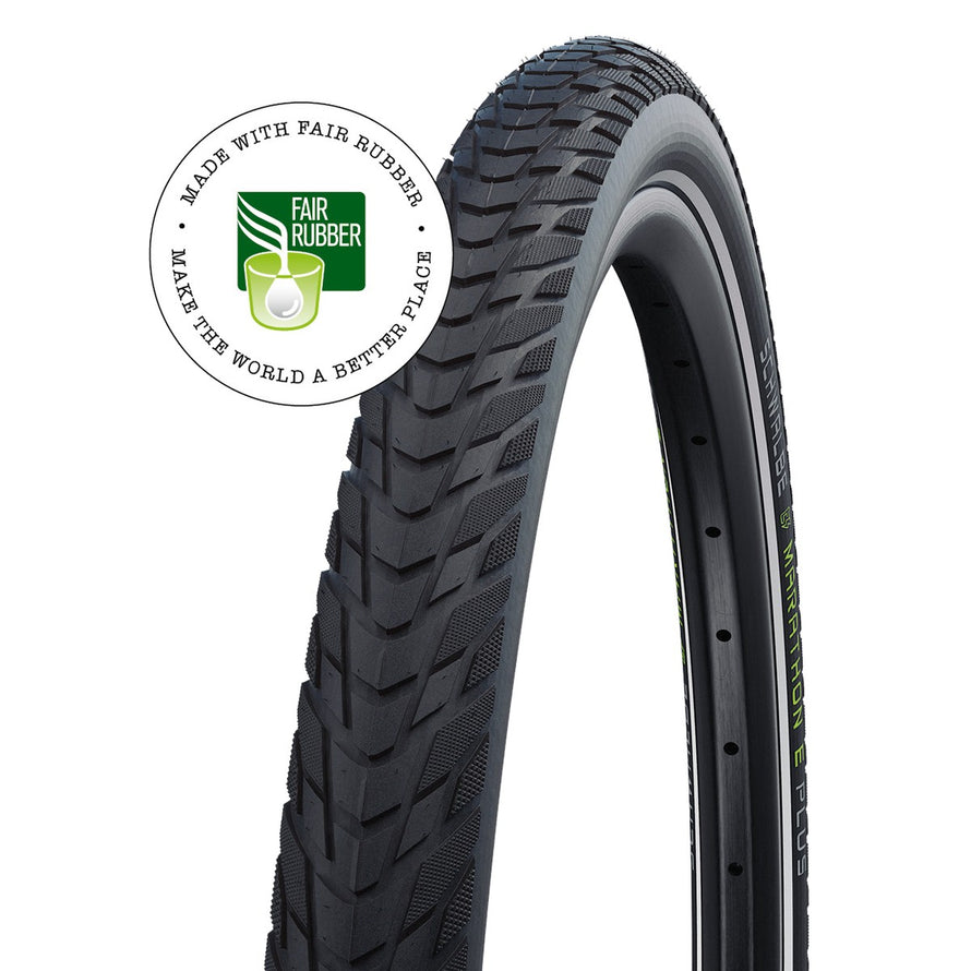 Pneu Schwalbe Marathon E-Plus 28 pouces pour velo electrique, robuste et durable avec gomme Addix