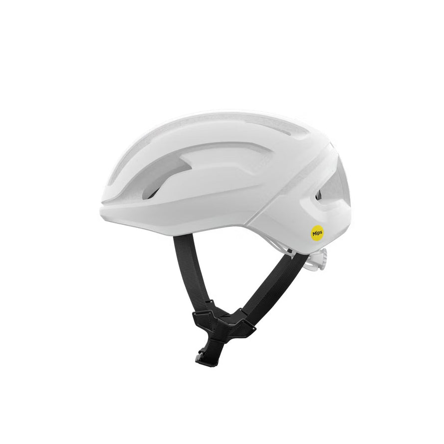 Casque vélo route Omne Air MIPS de la marque Poc en blanc, léger et sécurisé pour cyclistes