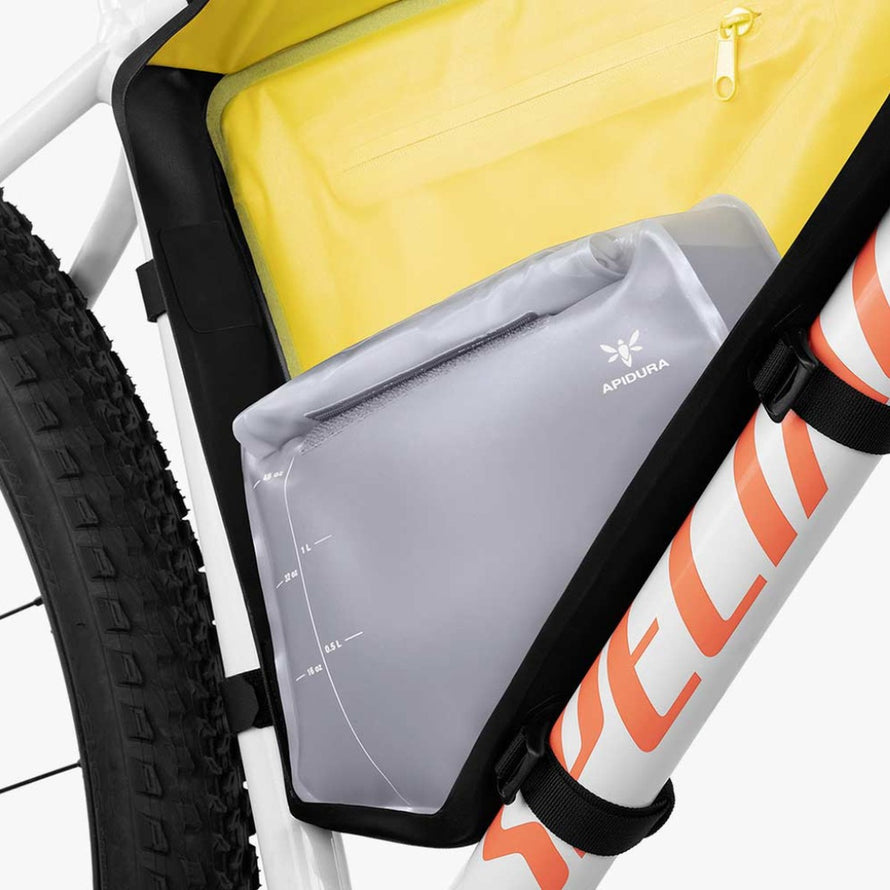 Poche hydratation 1.5L Apidura intégrée sacoche gravel Frame Pack pour vélo tout terrain