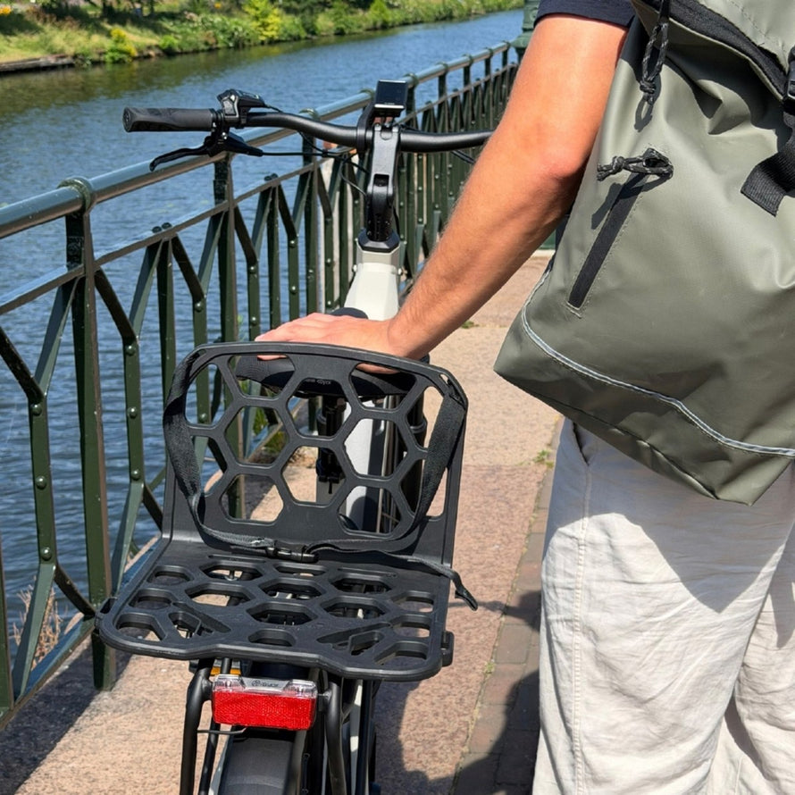 Porte-bagages avant et arriere Polisport PackMate avec fixation rapide et securisee pour sac a dos velo