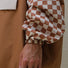 Poncho de pluie court Poule Party Damier Marron vélo recyclé urbain pratique unisexe coordonné élégant
