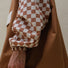 Poncho de pluie court Poule Party Damier Marron vélo déperlant recyclé urbain pratique élégant