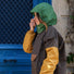 Poncho de pluie court Poule Party adulte Kaki vélo deperlant urbain ville pratique capuche style original écoresponsable