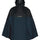 Vue avant du poncho vélo Vaude Covero II bleu marine et noir avec capuche à visières et poche frontale