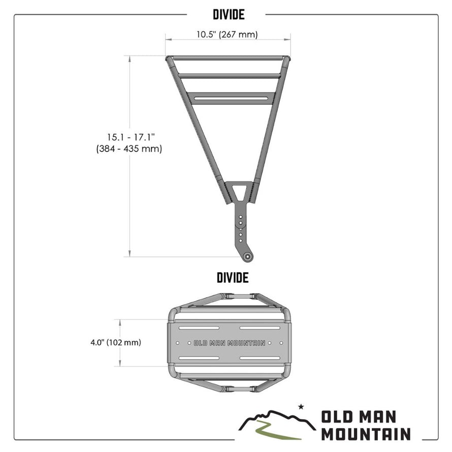 dimensions du porte-bagages Old Man Mountain Divide