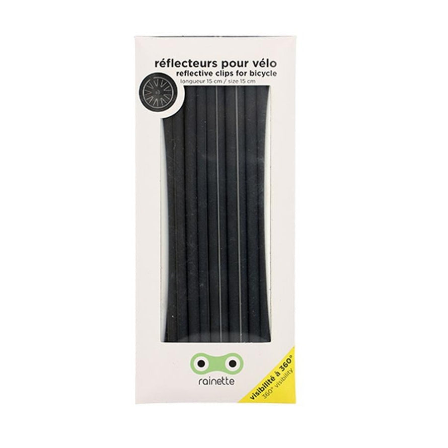 Reflecteurs pour rayons de velo 150 mm Rainette lot de 12 pour securite et meilleure visibilite