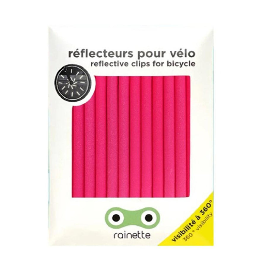 Reflecteurs rose pour rayons de velo Rainette 80 mm, lot de 12 pieces pour securite et visibilite a 360 degres