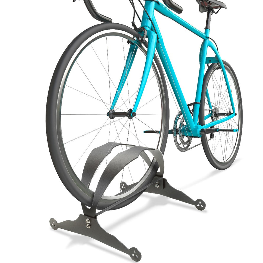 range-vélo au sol 1 place Andrys 36 mm vélo de route vue avec vélo