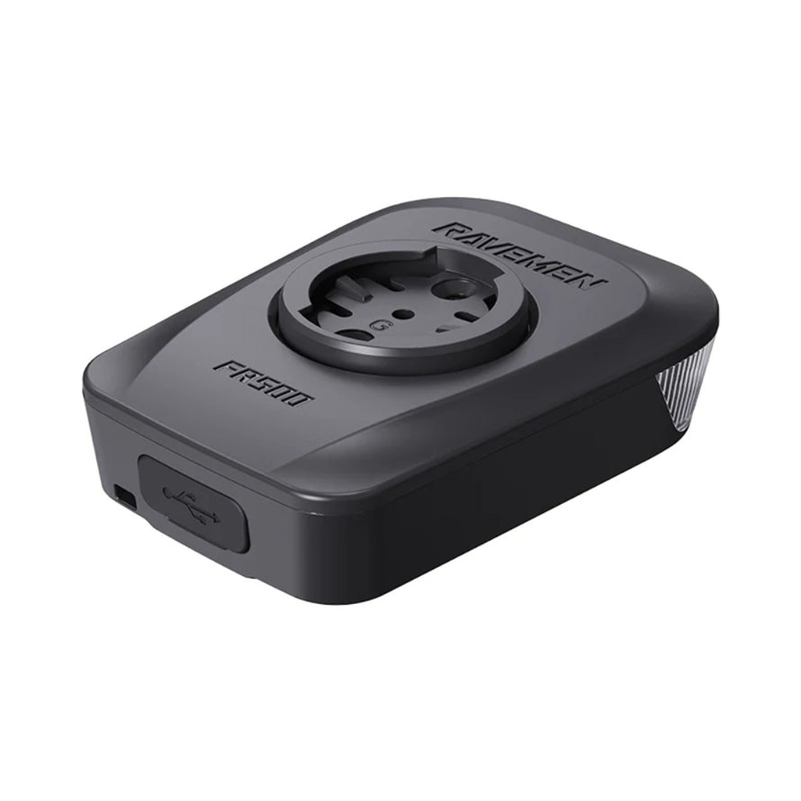 Lampe avant vélo Ravemen FR500 compatible supports Garmin et Wahoo pour un éclairage vélo performant et sécurisé
