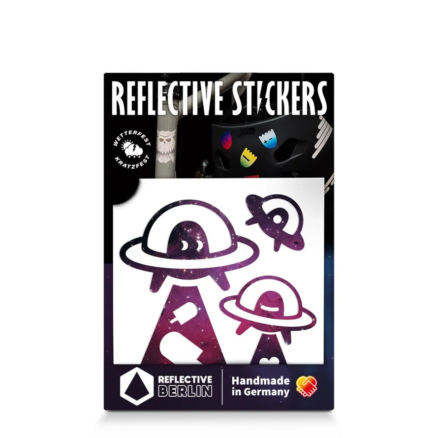 Petits stickers reflectifs REFLECTIVE Berlin pour velo et casque, design original et securite optimale