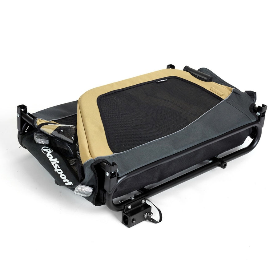Remorque chien 2-en-1 Polisport pour vélo, capacité 23 kg, alliant sécurité et confort pour vos balades