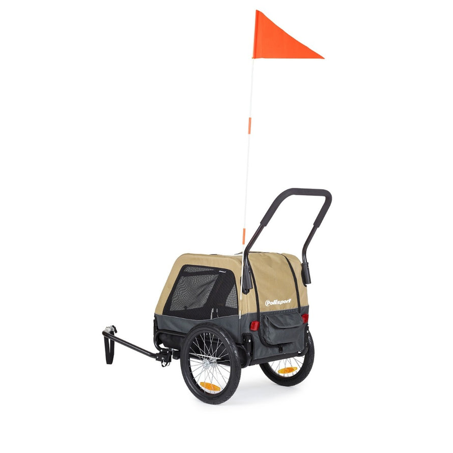 Remorque chien 2-en-1 Polisport jusqu a 23 kg, pratique et securisee pour velo et promenade