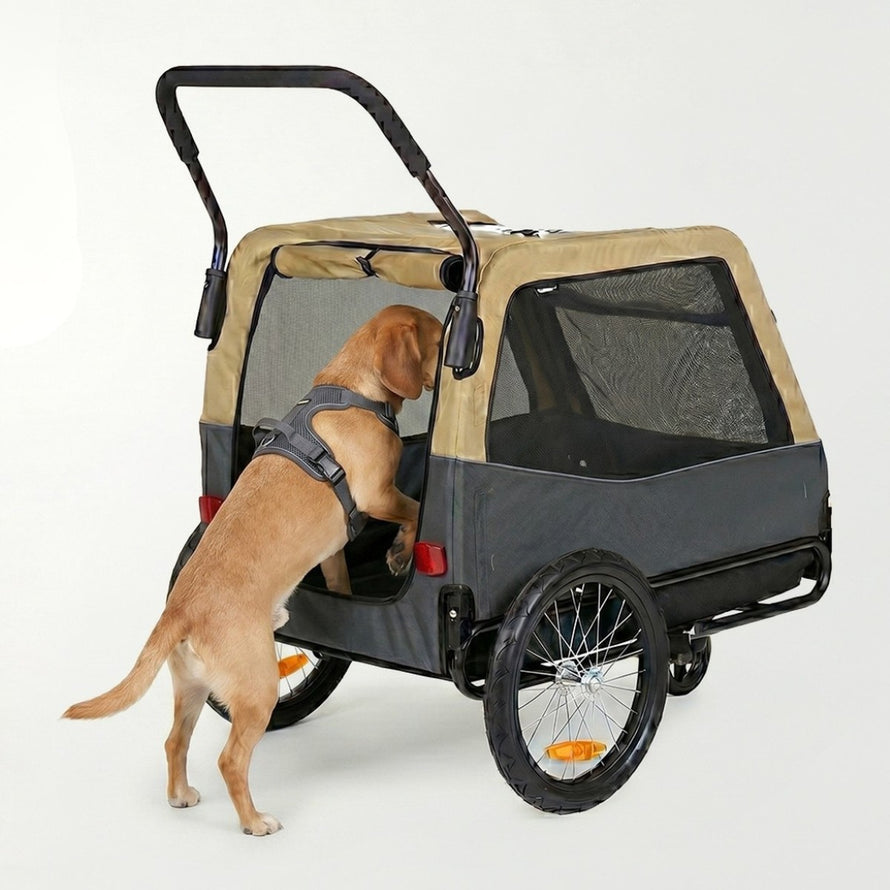 Remorque pour chien Polisport 2-en-1 jusqu a 23 kg, confortable et pratique pour balades à vélo en toute sécurité
