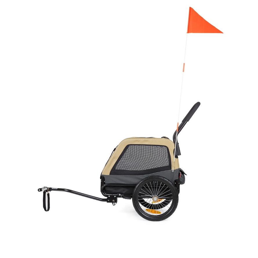 Remorque chien 2-en-1 Polisport jusqu a 23 kg, ideale pour velo, securite et confort assures