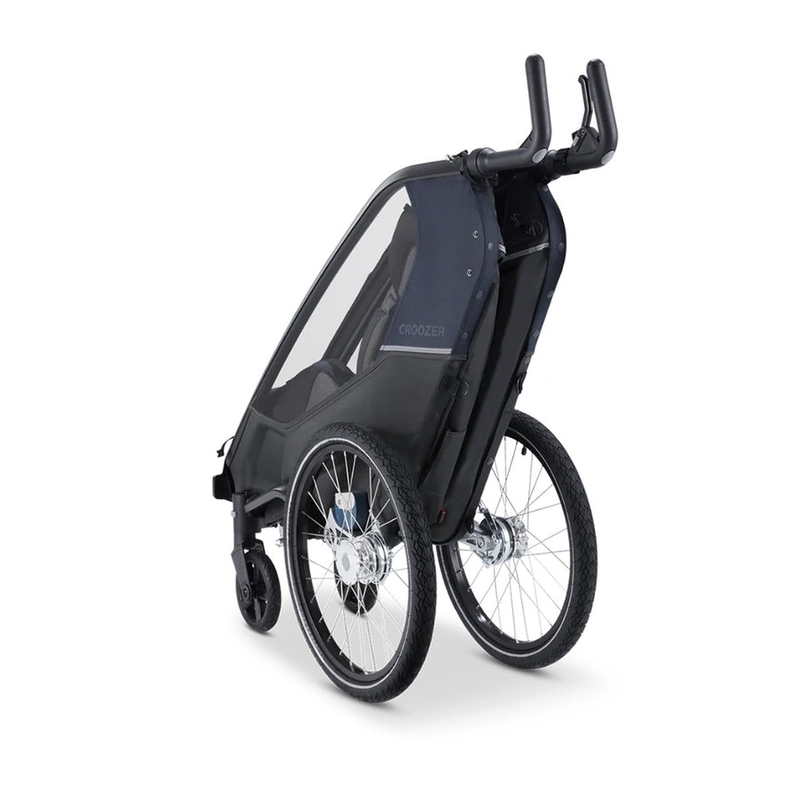 Remorque poussette Croozer Kid Lykke 2 places avec pliage rapide et design moderne pour balades en toute sécurité