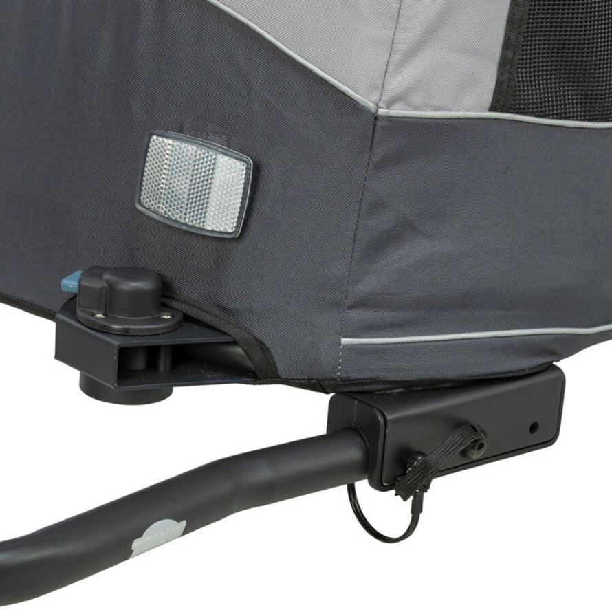 Fixation sécurisée de la remorque vélo pour chien Trixie pliable supportant jusqu'à 22 kg pour balades en toute confiance
