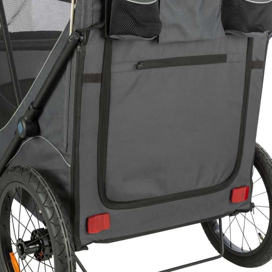 Remorque vélo pour chien Trixie pliable avec réflecteurs arrière, supporte jusqu'à 22 kg pour sécurité optimale