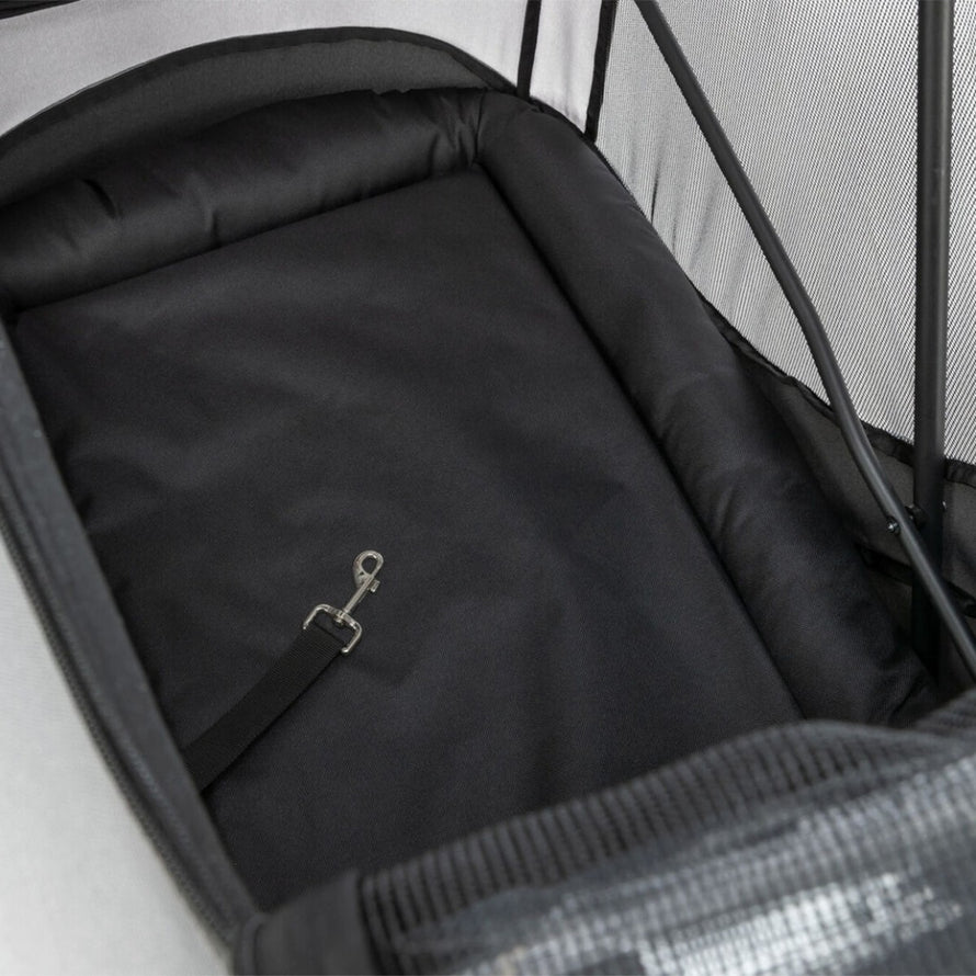 Interieur remorque velo chien Trixie pliable avec harnais de securite, supporte jusqu a 22 kg