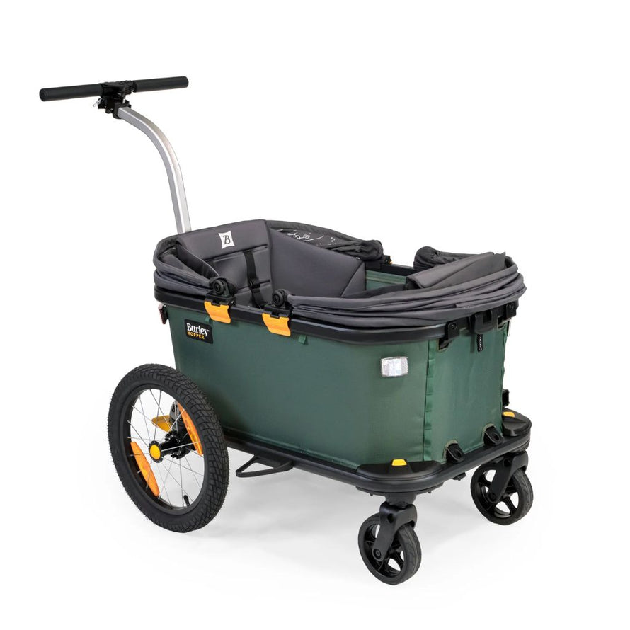 Remorque vélo Hopper aménagée en poussette avec accessoires Burley