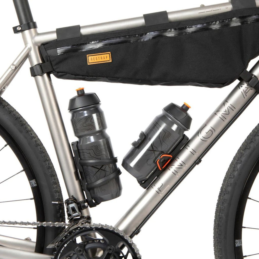 Porte bidon reversible Restrap avec support robuste pour gourde, installation facile sur cadre de velo