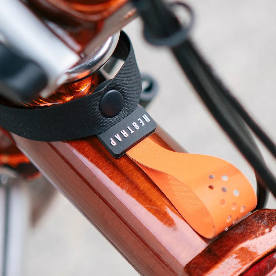 Sangle pull tab Restrap pour bagages avant Brompton, fixation pratique et sécurisée sur cadre vélo