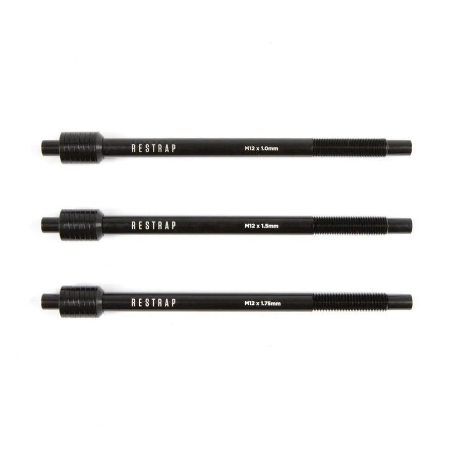 Axe traversant Restrap Switch pour porte-bagages, fixation vélo résistante et compatible avec plusieurs tailles