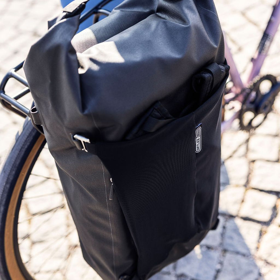 Sac à dos Ortlieb Vario Lite convertible en sacoche vélo noir étanche