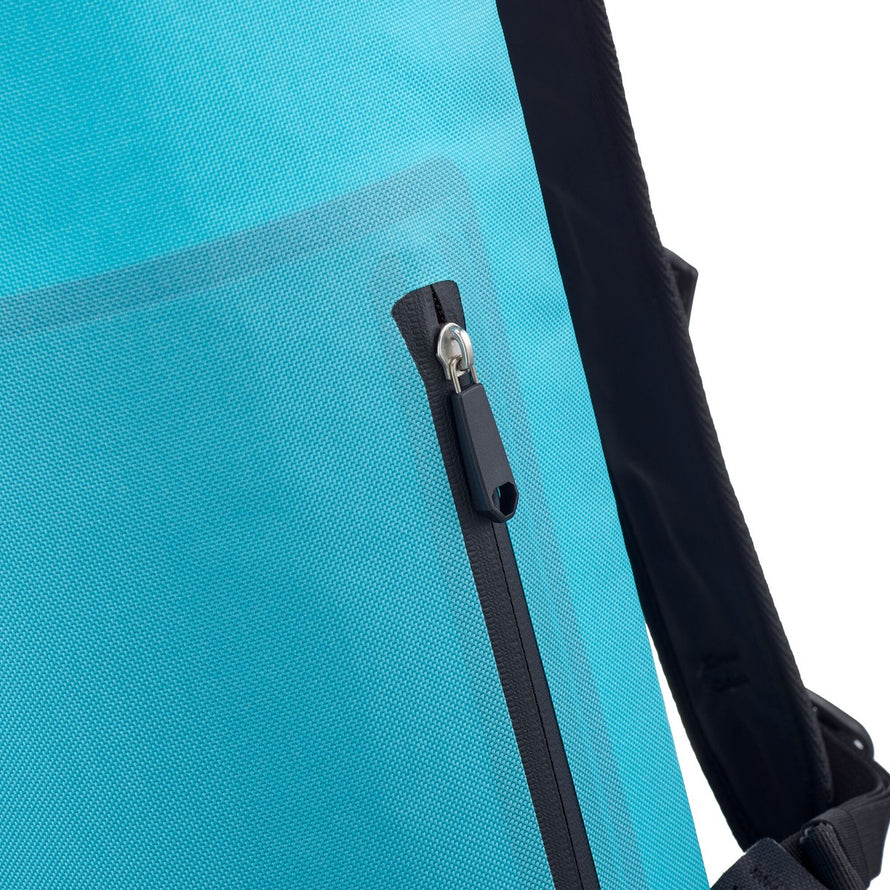 Sac à dos Ortlieb Commuter Daypack turquoise avec fermeture étanche, idéal pour cyclistes urbains exigeants