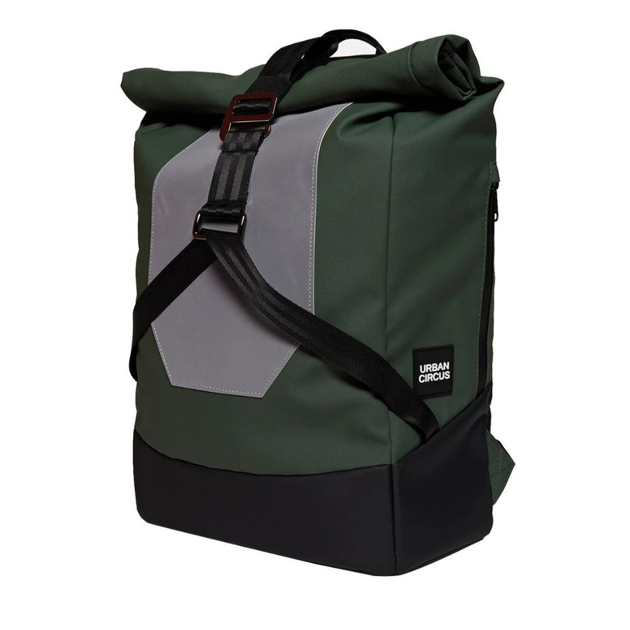 Sac à dos vélo réfléchissant et imperméable UCRR Urban Circus noir et vert