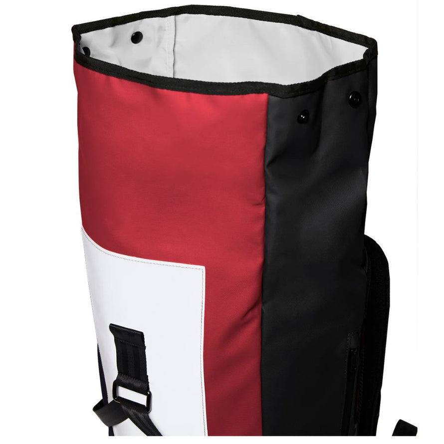 Sac à dos vélo réfléchissant et imperméable  avec fermeture à enroulement UCRR Urban Circus noir et rouge