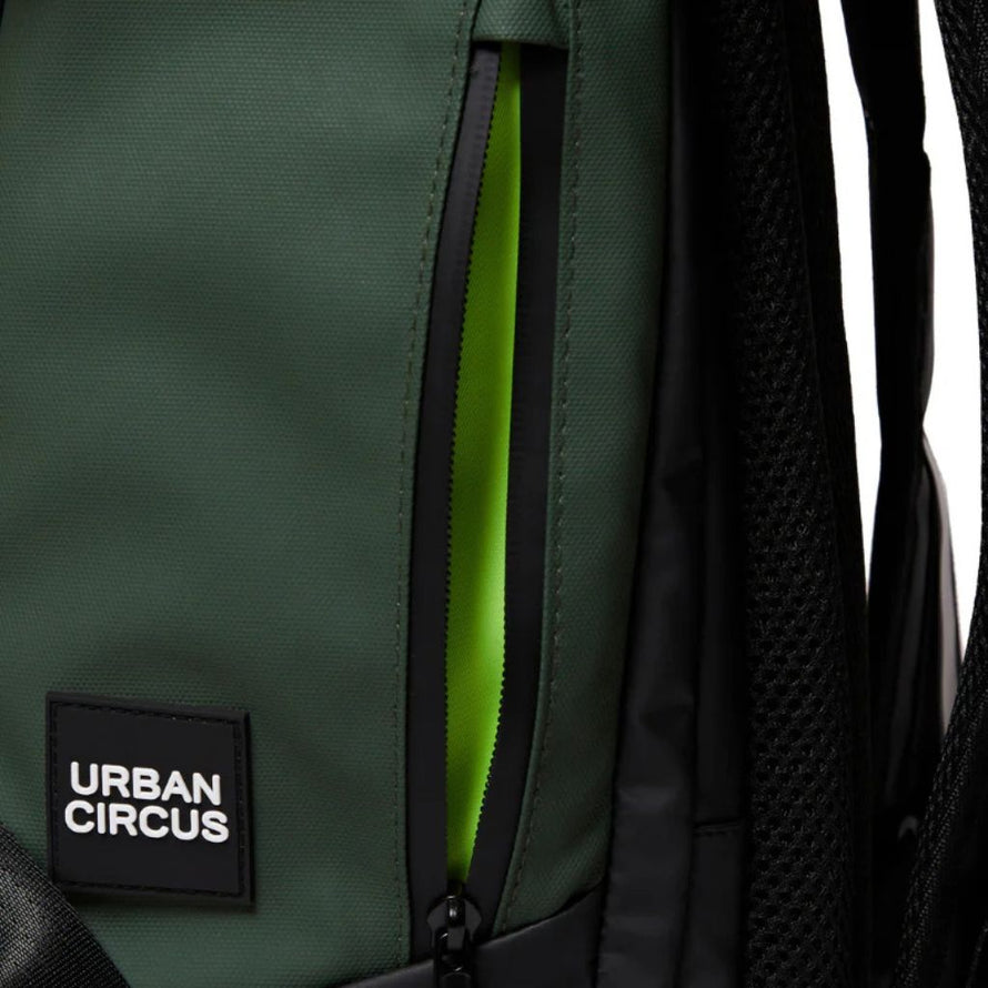 Sac à dos vélo réfléchissant et imperméable UCRR Urban Circus noir et vert