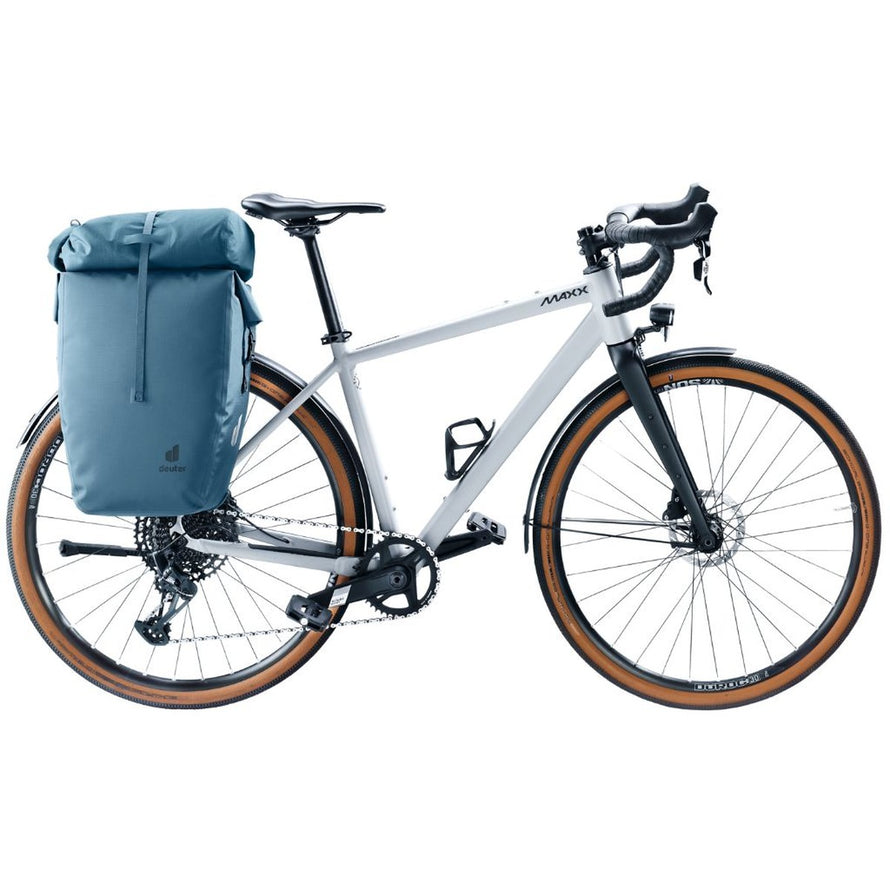 Sacoche arriere velo Deuter Visby bleu petrole, etanche et pratique pour cyclistes urbains modernes