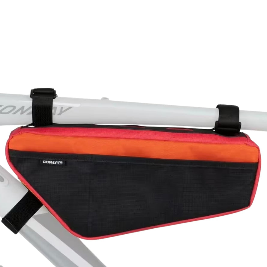 Sacoche de cadre vélo Contec Urban Nomad 2.0 2L noir orange rouge, robuste et pratique pour cyclistes urbains