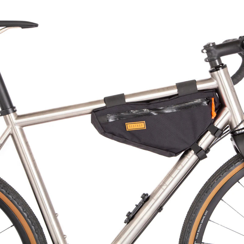 sacoche de cadre gravel Restrap étanche vegan faite à la main en angleterre garantie à vie 2.5 litres