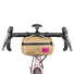 Sacoche guidon Swift Industries Kestrel SI600 couleur tan avec logo rose, parfaite pour vos balades à vélo